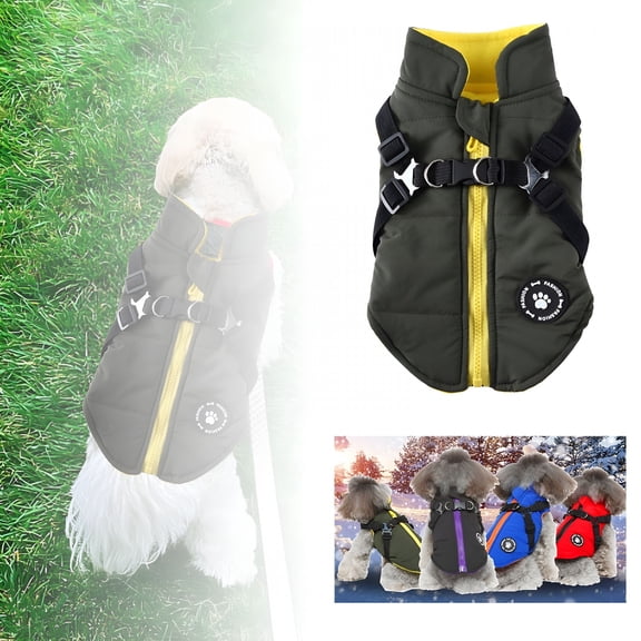 GASTROPOD 2026 New Dog Coat with Harness Built-In Winter Waterproof Jacket for Small Medium Large Dogs,Puppy Coats with Reflective for Cold Weather Protection and Safety