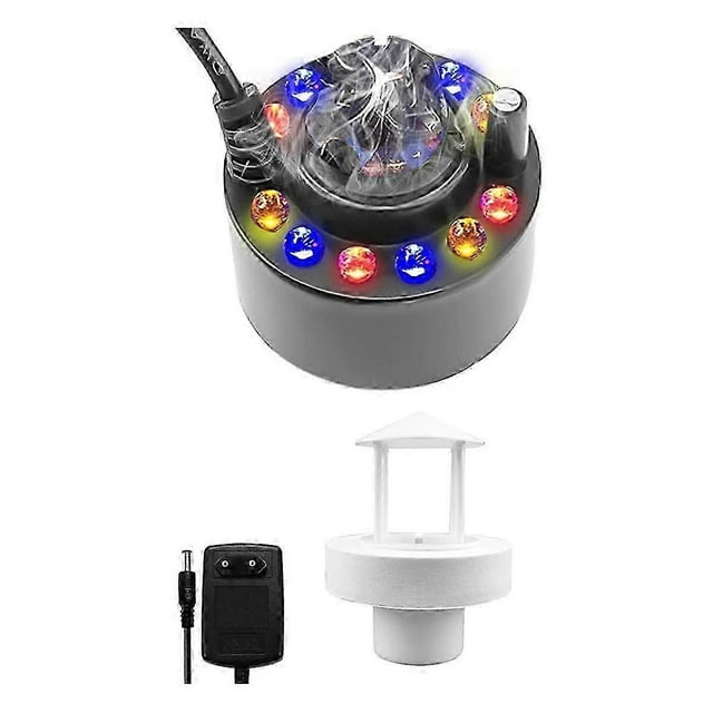 12 LED Fog Machine Ultrasonic Nebulizer Mist Maker Water Mist Fogger with Removable Splash Guard EU Plug!zz42