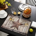thumbnail image 3 of Texas Star Vintage Placemats Set of 8, Brown Beige Wooden Retro Art Placemats for Dining Table, Place Mats for Kitchen Tabletop, Waterproof Wipeable Dining Table Mats Set, 3 of 9
