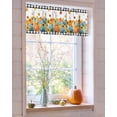 thumbnail image 4 of Valances for Windows Thanksgiving Orange Blue Pumpkin Sunflower Maple Fall Floral Rod Pocket Cafe Window Treatments Valance Curtains for Kitchen Bathroom Laundry Basement Windows 56"x16", 4 of 6