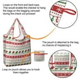 thumbnail image 4 of 5 Pack Foldable Shopping Bag,Red Christmas Stocking and Snowflake Pattern Reusable Grocery Bags with Pockets,Large Reusable Tote Bags with Handles Waterproof & Lightweight, 4 of 6