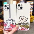 thumbnail image 6 of Cartoon Cute Couples Puppy Dog Playing Doll Machine Soft Phone Case Compatible with iPhone Case (C-Female,iPhone 15), 6 of 6