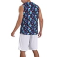 thumbnail image 2 of Naloa Skull Flower Blue Basketball Jersey Reversible Men's Mesh Athletic Sports Shirts Training Practice S-4XLMedium, 2 of 6