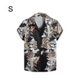 thumbnail image 3 of Qarigey Camisa de manga corta para hombre, camiseta con estampado de dragón chino, ropa de calle, Top de playa con solapa, ropa informal Camisetas S, 3 of 5