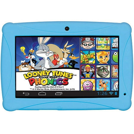 ClickN KIDS 7" Tablet 8GB Memory - Featuring Looney Tunes Phonics, Blue