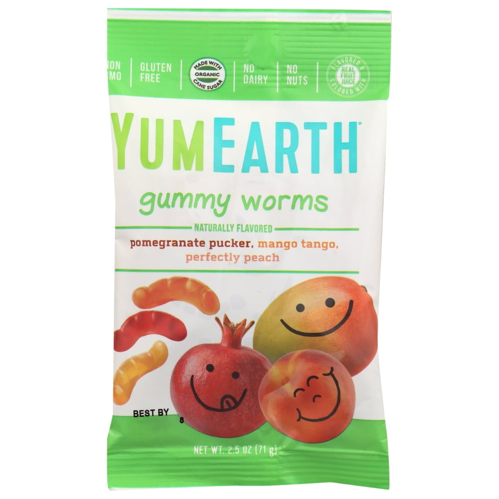 Yummy Earth Organic Worms , 2.5 Oz