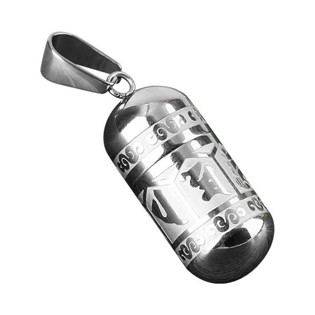 jifeng Locket Pendant , Mini Cylinder Keepsake Pendant, Engraved Locket, Titanium Steel