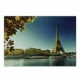 thumbnail image 1 of Eiffel Tower Cutting Board, Seine in Paris with Eiffel Tower Autumn Leaves Riverside Scenery, Decorative Tempered Glass Cutting and Serving Board, Small Size, Earth Yellow Green Blue, by Ambesonne, 1 of 1