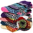 thumbnail image 4 of 5 Pairs Womens Wool Socks Thick Knit Vintage Winter Warm Cozy Crew Socks, 4 of 7