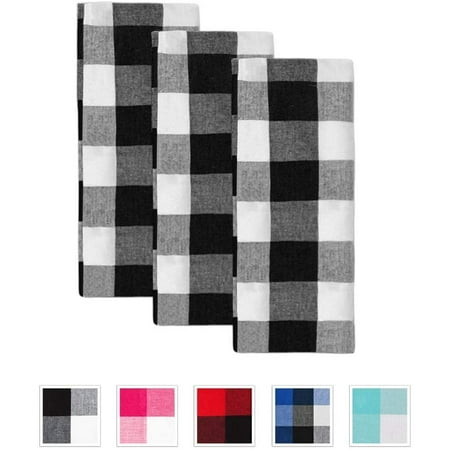 Black And White Kitchen Cloths Buffalo Plaid Dish Towel Buffalo Checked Dish Towel Black Kitchen Towels Cotton Checkered Dish Towel Plaid Tea Towels Set Of 3 Black And White 28x18 Walmart Canada