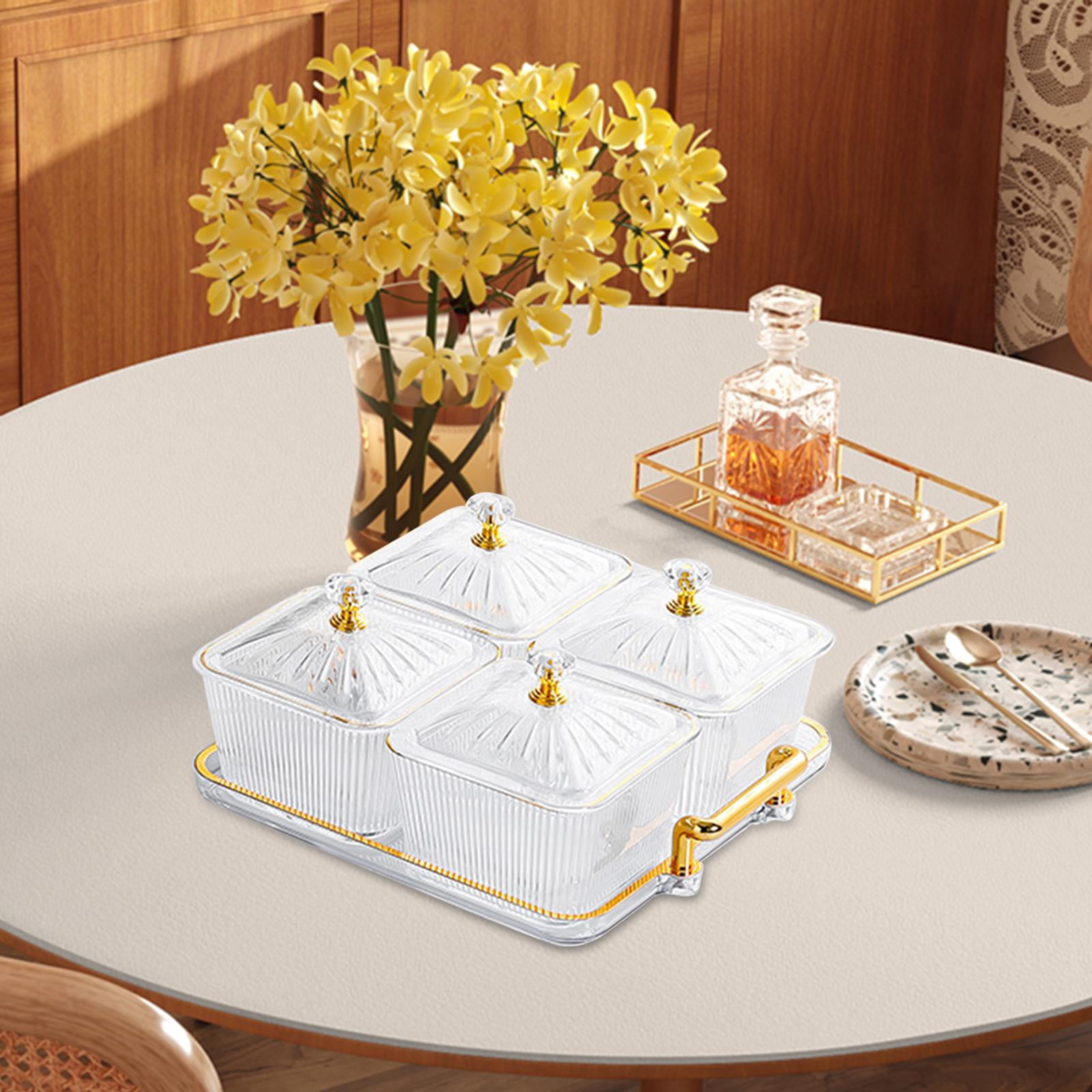 CATELL 4 Pièces Compartiments Assiette de Fruits Plateaux à