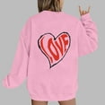 thumbnail image 2 of Goodeals Women Cute Graphic Oversized Sweatshirts Valentines Day Hoodies for Teen Girls Love Heart Printed Shirts Aesthetic Y2k Preppy Fleece Happy Pullover Tops(Pink,L)Reduced, 2 of 4