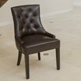 thumbnail image 7 of Noble House Hatch Indoor Contemporary Leather Dining Chair, Set of 2, Brown, 7 of 7