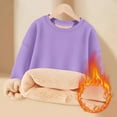 thumbnail image 7 of KAUOD Teen Girls Fleece Lined Sweater Thick Warm Crew Neck Pullover Sweatshirts Tops Kids Plain Long Sleeve Padded Clothes, 7 of 7