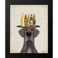 thumbnail image 2 of Fab Funky 20x24 Black Modern Framed Museum Art Print Titled - Great Dane Blue Beer Lover, 2 of 5