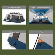 Ozark Trail 10 Person Family Instant Cabin Tent, 14 x 10 x 78, made with recycled materials, blue