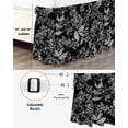 thumbnail image 3 of Black and White Floral Bed Skirt King Size, Modern Oil Painting Abstract Art Wrap Around Bed Skirting with Adjustable Elastic Strap, Dust Ruffled Pleated Bedskirts 18 Inch Drop for Bedroom King Beds, 3 of 9
