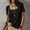 Black plus size ruched tshirt a1, variant on Women Plus Size Ruched Tshirt Square Neck Short Sleeve Casual Basic Tee Slim Fit Solid Color Tops Everyday Fashion Clothes, Blue 3XL