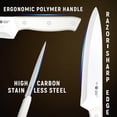 thumbnail image 5 of NULAS Knife Set, 14 Piece Kitchen Knife Set with Block Self Sharpening, Stainless Steel Dishwasher Safe, Anti-slip Handle, White, 5 of 7