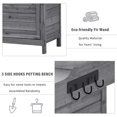 thumbnail image 4 of 39" Outdoor Potting Bench with Storage Cabinet & Galvanized Tabletop, Rustic Wooden Garden Workstation, Grey, 4 of 7