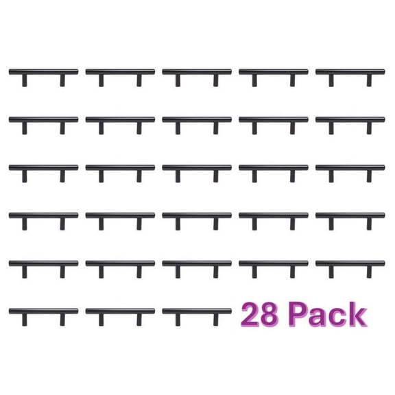 Better Homes & Gardens 3" (76mm) Center-to-Center Bar Pull, Matte Black, 28 Pack