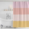 thumbnail image 4 of Colorful Stripe Waterproof Fabric Shower Curtain,Modern Pink Red Yellow Vertical Striped Waterproof Fabric Shower Curtain for Bathroom Curtains Bathtubs Shower Curtains with 12 Hooks Stall 48x72in, 4 of 8
