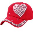 thumbnail image 4 of Gorra de béisbol de moda para mujer, gorra con forma de corazón de melocotón y perla para padres e hijos, gorra informal para el sol para niños, protector solar, 4 of 6
