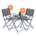 thumbnail image 1 of Naterial Set de Comedor: Mesa + 2 Sillas Plegables con Descansabrazos de Acero Aptas para Exterior, Modelo Emys, 1 of 5