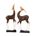 thumbnail image 2 of 2 figuras de gacelas de poliresina, esculturas de mesa, coleccionables artificiales. Marrón, 2 of 9