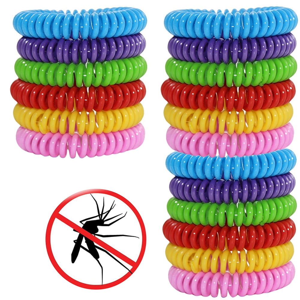A 24Pack Reusable Bracelet Waterproof Wris Bands for Kids Adults Safe Indoor Outdoor Protection Natural Deet Free Resealable