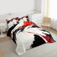 thumbnail image 3 of Manfei Black Red Watercolor Bedding Comforter Set, Modern Artwork Twin Comforter Sets, Teen Kid Adult Reversible Bedding Set, Ultra Soft Home Decor, 2pcs, 3 of 8