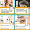thumbnail image 3 of 4 in 1 Eyebrow Trimmer, Nose Hair Trimmer, Hair Shaver Built-in Battery Rechargeable Four Replacement Head for Men and Women (White), 3 of 8