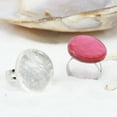 thumbnail image 3 of Cute and Vibrant Ocean Inspired Colorful Pink Capiz Shell Circle Ring, 3 of 5