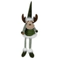 thumbnail image 2 of Northlight Dangling Striped Legs Sitting Moose Christmas Figure - 20" - Green and White, 2 of 6