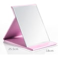 thumbnail image 2 of Protable PU Leather Mirror Folding Desktop Makeup Mirror with Adjustable Stand for Personal Use,Travelling (S, Pink), 2 of 5