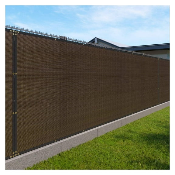 4' x 35' Privacy Fence Screen Heavy Duty Windscreen Fencing Mesh Fabric Shade Net Cover with Brass Grommtes for Outdoor Wall Garden Yard Pool Deck Brown