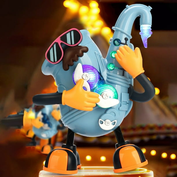 Juguetes de piscina, juguetes para bebés, juguetes para niños pequeños, juguetes de robot bailarín, luces musicales, saxofón mecedor, guitarra, robot bailarín, juguetes para niños y niñas, robot de pl