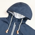 thumbnail image 6 of WREESH Mens Solid Windbreaker Jacket Lightweight Hooded Jacket Fall Casual Loose Windproof Outerwear Outdoor Sunscreen Jogging Jacket Dark Blue, 6 of 7