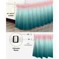 thumbnail image 3 of Pink Turquoise Bed Skirt Stripe Gradient Bed Skirts California King Size 16 Inch Drop, Wrap Around Dust Ruffle&nbsp;Bedskirt with Adjustable Elastic Belt for Queen Size Beds, 3 of 7
