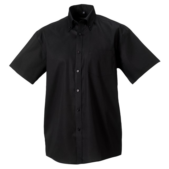 Russell Collection - Camisa de manga corta Diseño Ultimate Modelo Non-Iron Hombre caballero - Trabajo/Boda/Fiesta (Negro) Russell UTBC1037_black