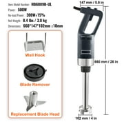 KFFKFF Commercial Heavy Duty Immersion Blender Heavy Duty Hand Mixer 304 Stainless Steel Hand Blender 500W 18,000 Speed Adjustable