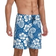 thumbnail image 2 of Gaeub Leaves And Flowers Print Men's Short Pajama Pants, Sleep Shorts, Household Pants, Casual Pants with Pockets-3X-Large, 2 of 6