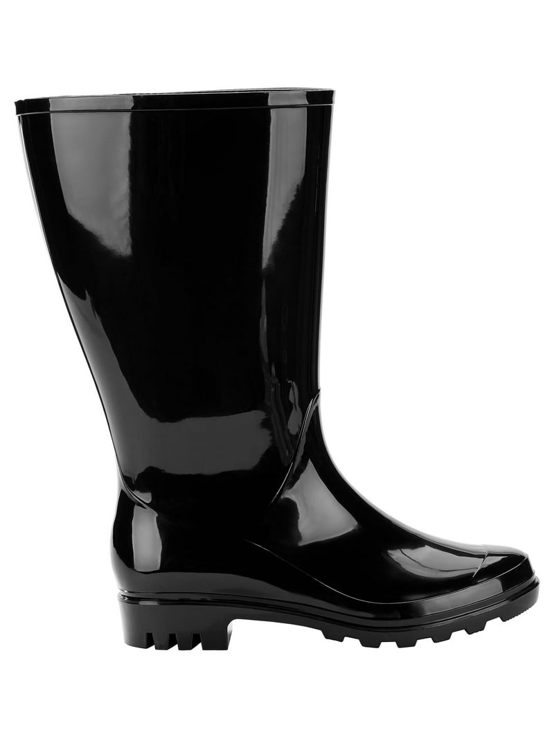 Time and Tru Women's Waterproof Rain Boots Wide Width with Durable