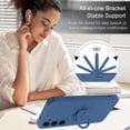 thumbnail image 4 of Samsung Galaxy S23 Case, Slim Silicone | 360° Ring Holder Kickstand | Support Car Mount | Soft Gel Rubber Hybrid Bumper Samsung Galaxy S23 Phone Case Cover for Girls Women, Navy Blue, 4 of 17