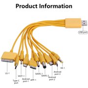 TDZTMNDNB 10 in 1 Mobile USB Cable Multi Charging Cable Multiple Cable Multiple USB Fast Charging
