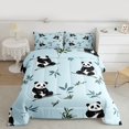 thumbnail image 2 of Castle Fairy Child Teens Black White Panda Twin Comforter Sets,Kawaii Animal Bedding Set, 2 of 8