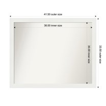 Amanti Art Custom Wall and Bathroom Mirror (33.5 x 41.5 in.), Vanity White Narrow Frame