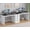 Black and White, variant on 2 Person Desk with 5 Drawers and Power Outlets, 78.7 Inch Long Computer Desk with Storage File Cabinet, Two Person Home Office Double Desk with Storage, Brown and White