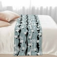 thumbnail image 3 of Bed Runner Scarf for King Size Bed, Christmas Snowman Beds Scarf Throws for Foot of Bedding, Xmas Snowflakes Winter Stripe Blue Decorative Beds Runners for Bedroom Guestroom, 94"x20", 3 of 8
