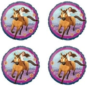 Spirit Riding Free PriNst Party Balloons - Set of 4 Western Cowgirl Themed Spirit Ride Birthday Balloon Bundle Pack Decorations from The Cartoon Animation Series